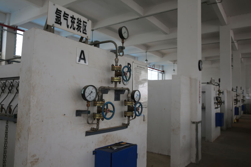 氩气充装区特写